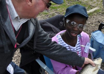 Young Girl taking part in the Masonic Fishing Charity event