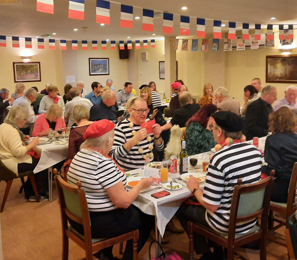 Guests enjoying the food and company at the Minnis Bay French Night