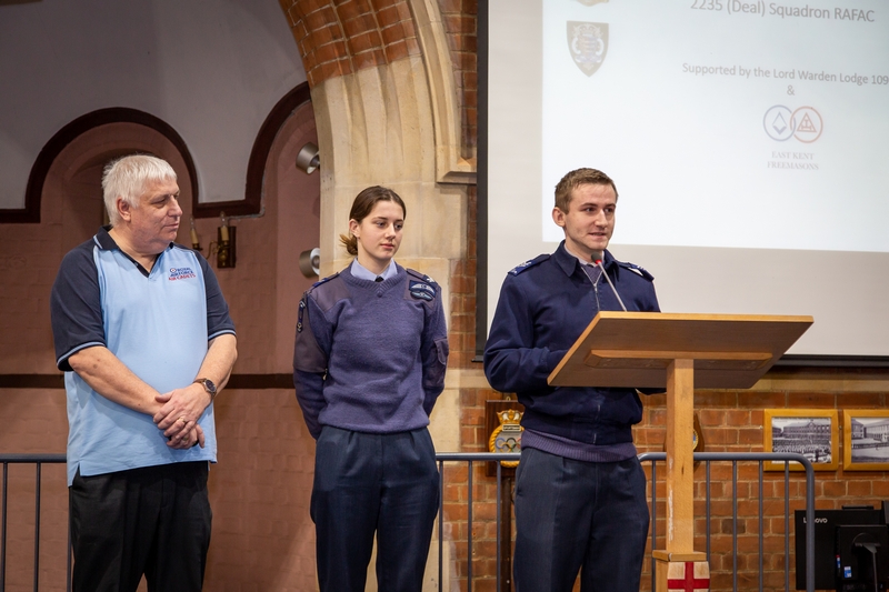 Deal Air Cadets took to the stage to give a presentation on what their grant has done