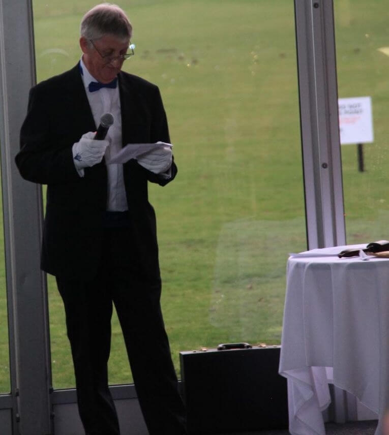 WBro Pete Sparrow checking his notes and his carries out the duty of MC