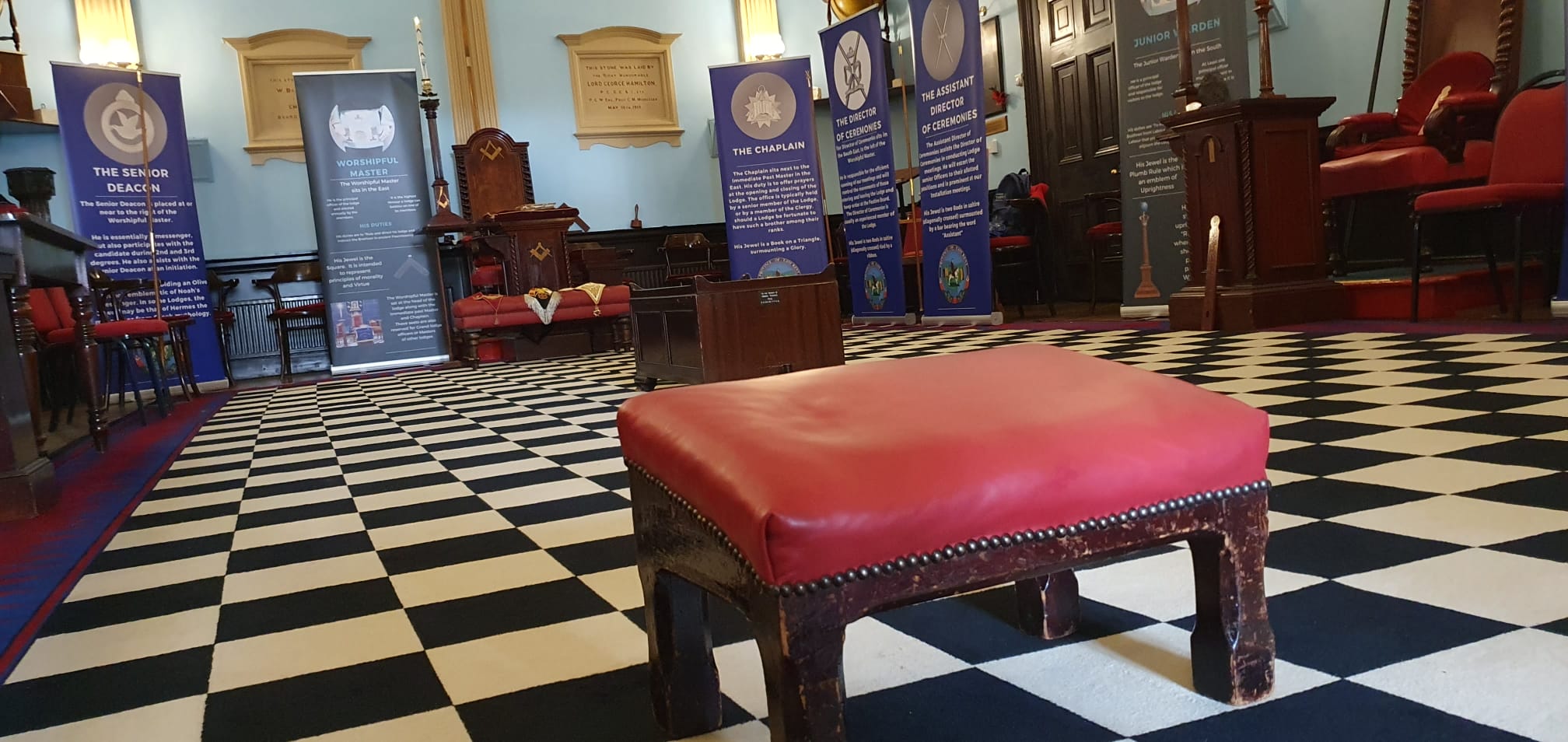A photo of the inside of the Deal Masonic Temple, open to the public