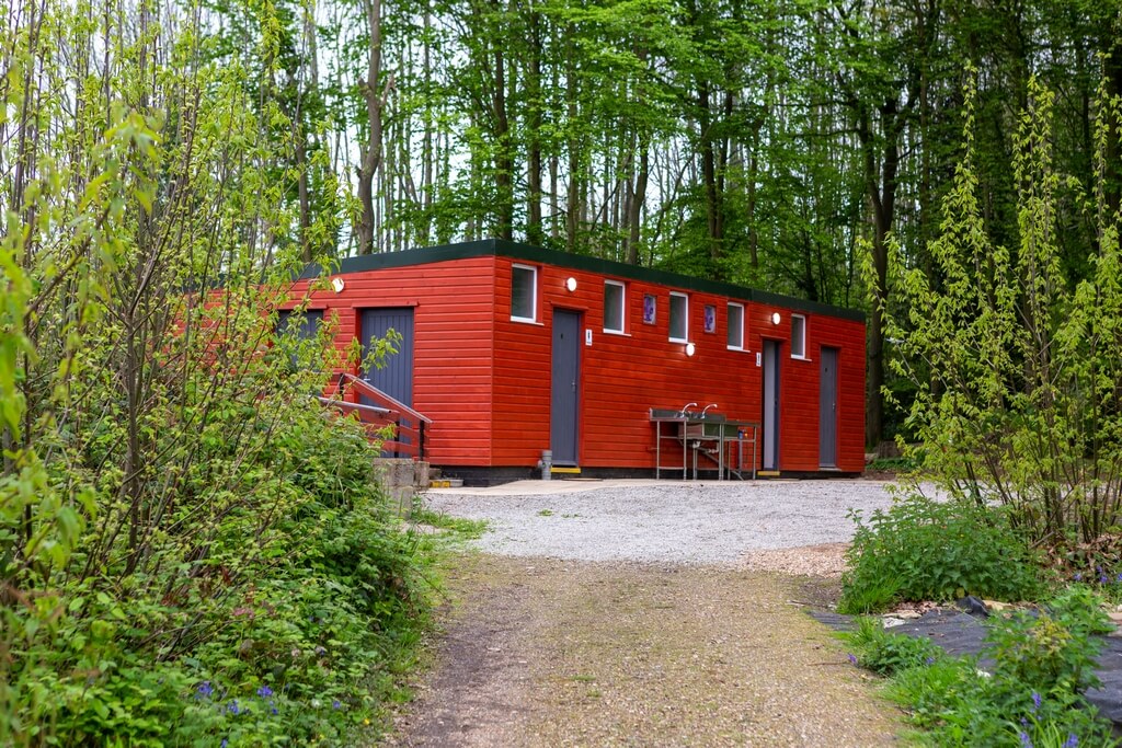 Picture of the scout hut set in the woods