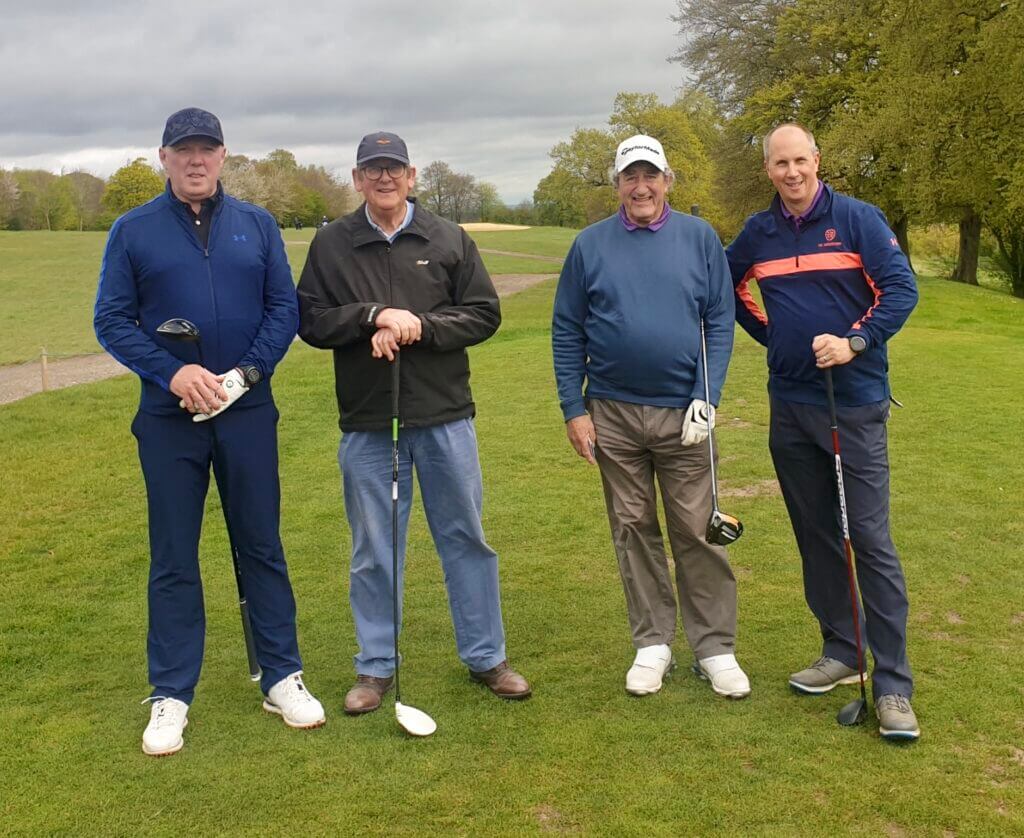 A picture of the previous Provincial Grand Masters taking to the Tee