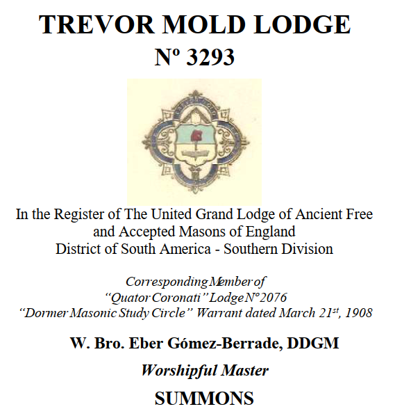 a picture of part of the front cover of the Trevor Mold Lodge cover