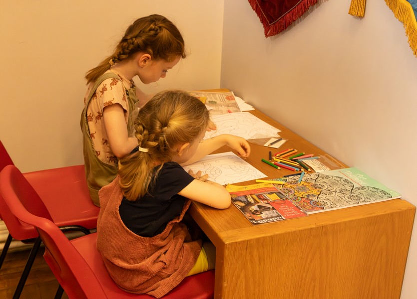 Children were even looked after, completing activities around the museum. 