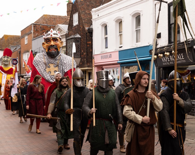 outside the pageant marches through Canterbury