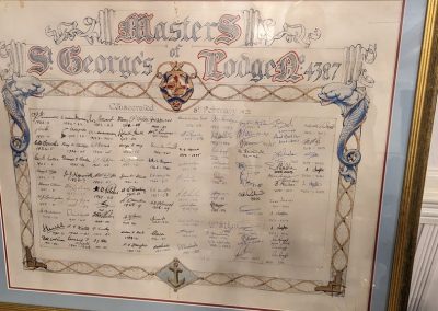 a vellum scroll on which to record the signature of each succeeding Master was presented to the Lodge