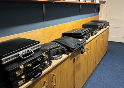 Members and guests cases in the robing room.