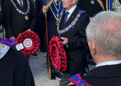 The Provincial Grand Master carrying the wreath from East Kent