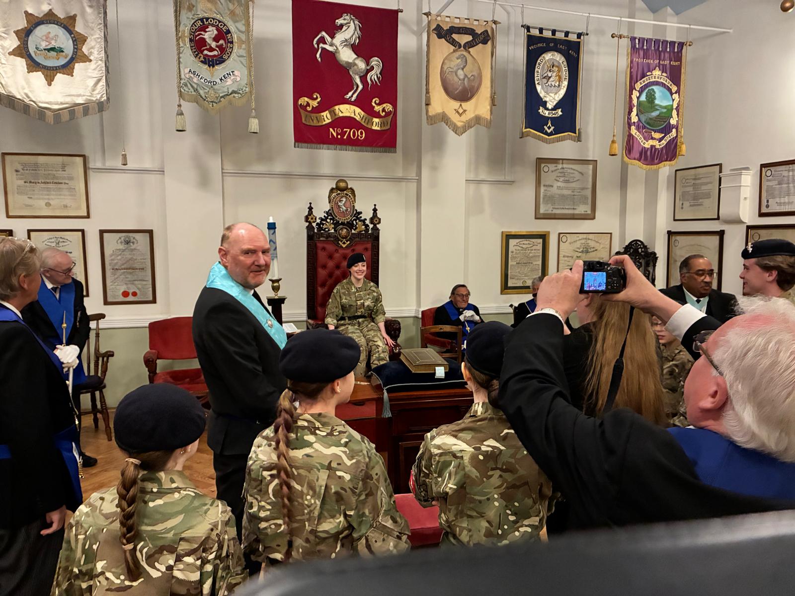 A cadet takes the Master's chair