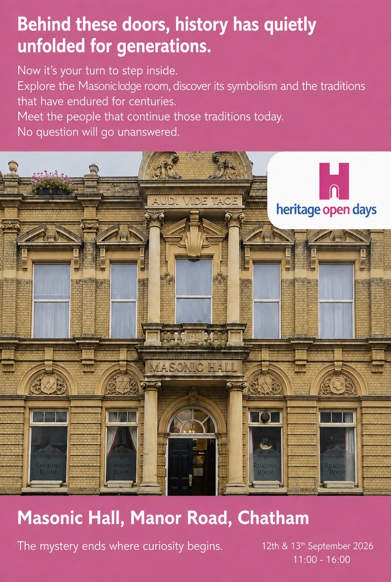 Heritage Open Days - Masonic Hall, Manor Road, Chatham