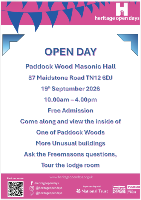 Paddock Wood Freemasons Hall Open Day