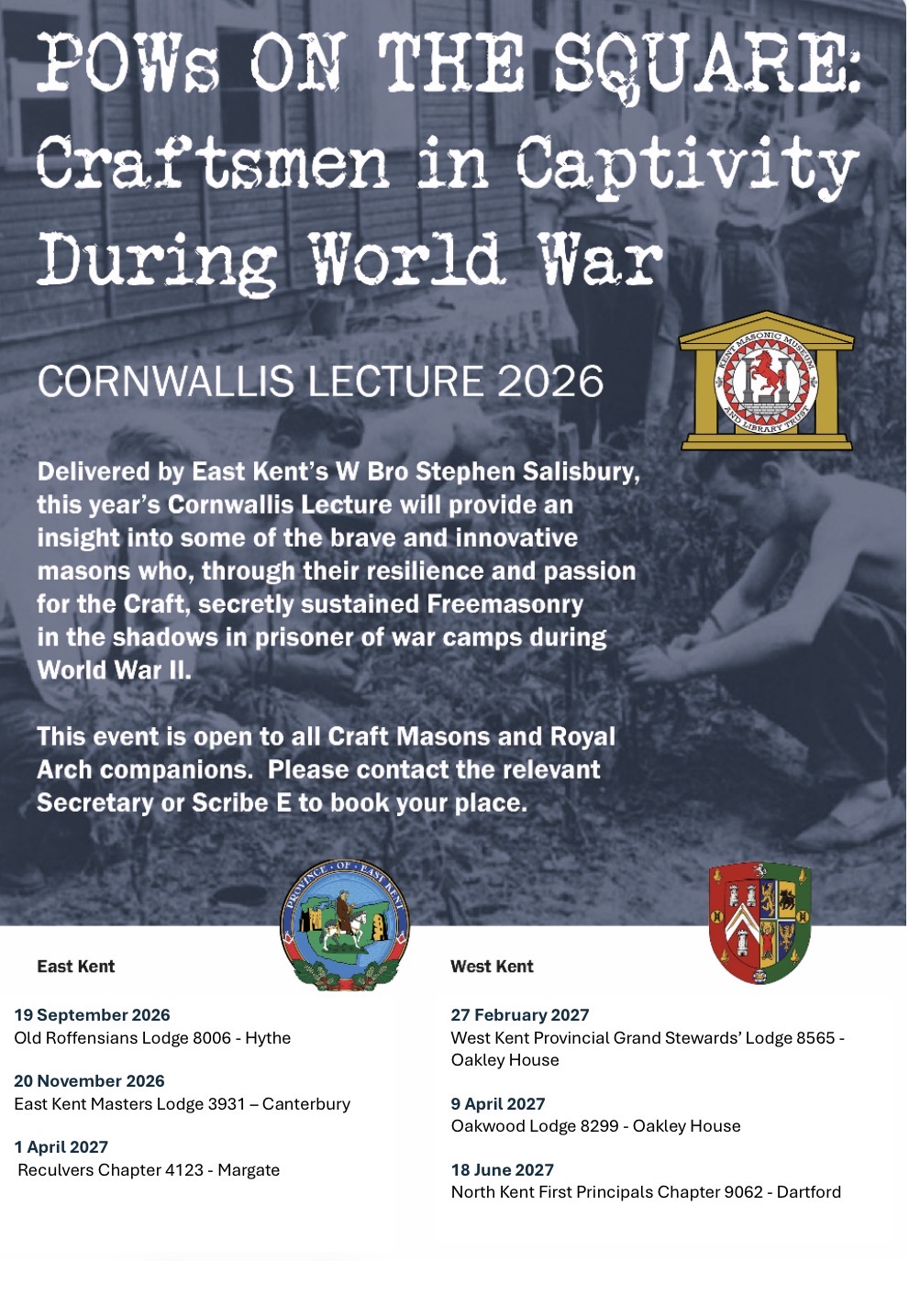 POWs ON THE SQUARE: Craftsmen in Captivity During World War II - Cornwallis Lecture 2026